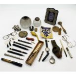 A collection of miscellaneous items including a Mabie Todd "The Swan Pen" having two 18ct stamped