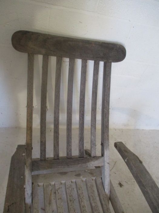 A wooden garden steamer chair. A/F - Image 9 of 9