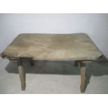 An antique elm rustic table.