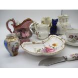 A collection of miniature china including Crown Derby, Davenport etc