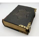 The Illustrated National Family Bible edited by the Revd John Eadie, leather and brass-bound
