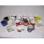 A collection of twenty one advertising mugs included Mcvities, Branston Pickle, Oxo Cubes, St