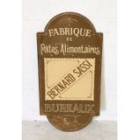 A French vintage metal sign "Fabrique de Pates Alimentaires" 100cm x 50cm