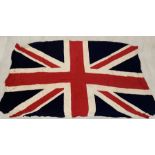 A vintage Union flag with "Made in England" embroidered in the corner.