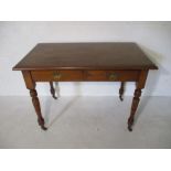 An Edwardian side table with two drawers