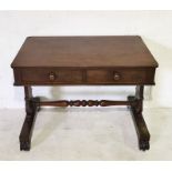 A Victorian mahogany table with two drawers
