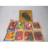 A collection of eight Action Man authentic equipment packs including small arms, flame thrower,