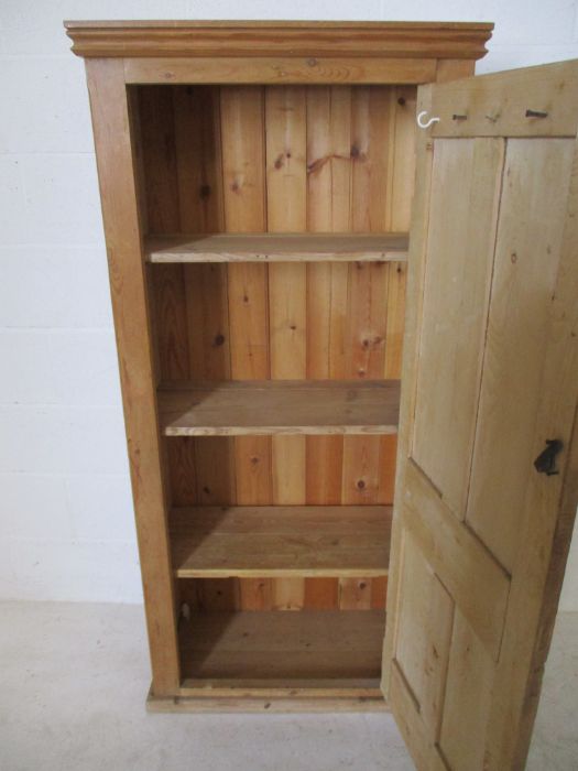A pine panelled cupboard with single door - Image 5 of 8
