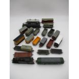 A collection of unboxed OO gauge railway models including a Hornby locomotive (69567) and British