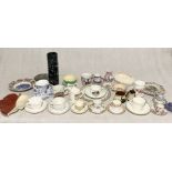A collection of various china etc including Royal Worcester, Crestware, a small cloisonné pin