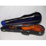 A cased "The Stentor Lark" violin