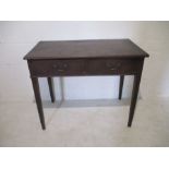 A Georgian mahogany side table with two drawers - A/F
