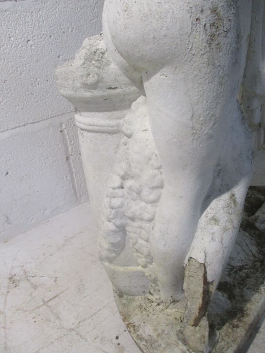 A painted concrete statue of three semi-nude ladies - height 82cm - Image 7 of 8