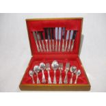 A wooden cased canteen of silver plated cutlery by Newbridge