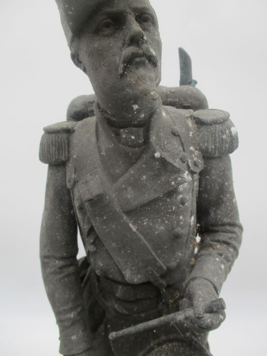 A pair of French spelter soldiers, a drummer and a bugler, height 37cm - Image 17 of 28