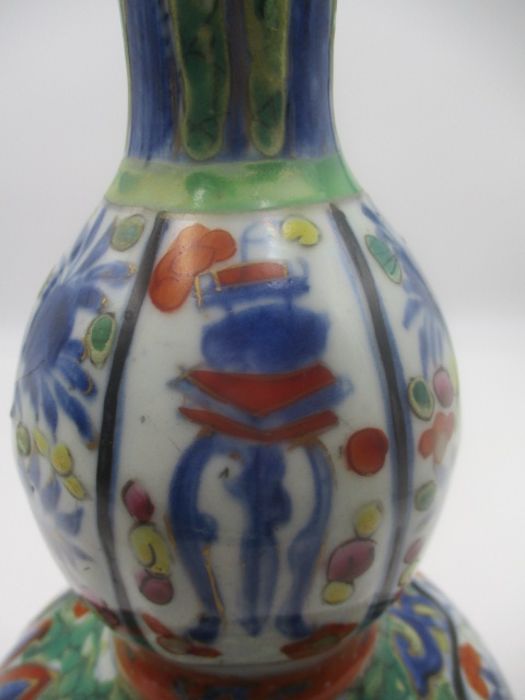 A Japanese 19th Century double gourd vase in the Imari palette, height 29cm - Image 4 of 12