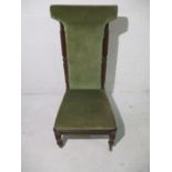 A Victorian Prie Dieu upholstered chair