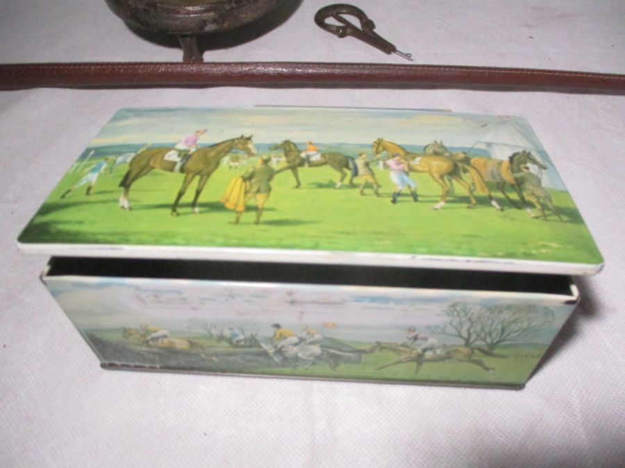 A collection of horse related memorabilia including a brass and iron ashtray formed as a hoof and - Image 7 of 20