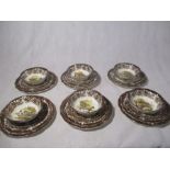 A part dinner set "Game Series" by Palissy consisting of 6 of each,dinner plates, side plates, tea
