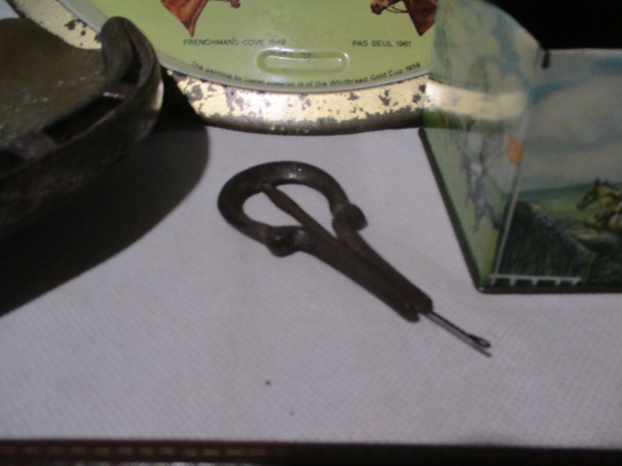 A collection of horse related memorabilia including a brass and iron ashtray formed as a hoof and - Image 4 of 20