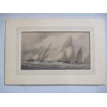 A watercolour of a Maritime scene by William Edward Atkins (1842-1910), 30.5cm x 48.5cm