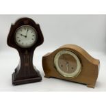 An Edwardian inlaid mantle clock along with a Bentima 8 day mantle clock
