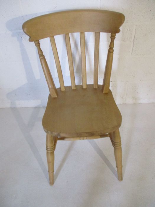 A set of four beech country chairs - Image 4 of 7