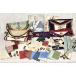 An extensive collection of Masonic regalia relating to Alfred Lewis Mincham including fourteen