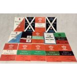 Fourteen vintage international rugby programmes dating from the 1950's and 60's including all the