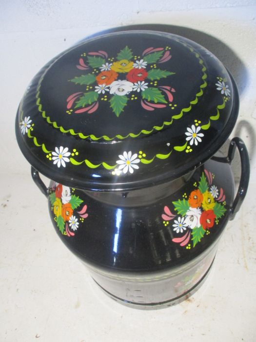 A vintage painted milk churn. Height approx. 53cm - Image 6 of 7