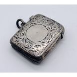 A hallmarked silver vesta case