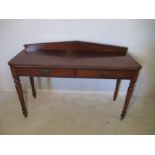 A Victorian hall table with two drawers - height 90cm, width 135cm, depth 50cm