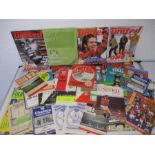 A collection of various sporting match programmes including Football, Rugby, Wimbledon Lawn Tennis