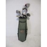 A set of Ben Sayers "Power Pact" golf irons including irons 3 to 9, sand wedge and pitching wedge,