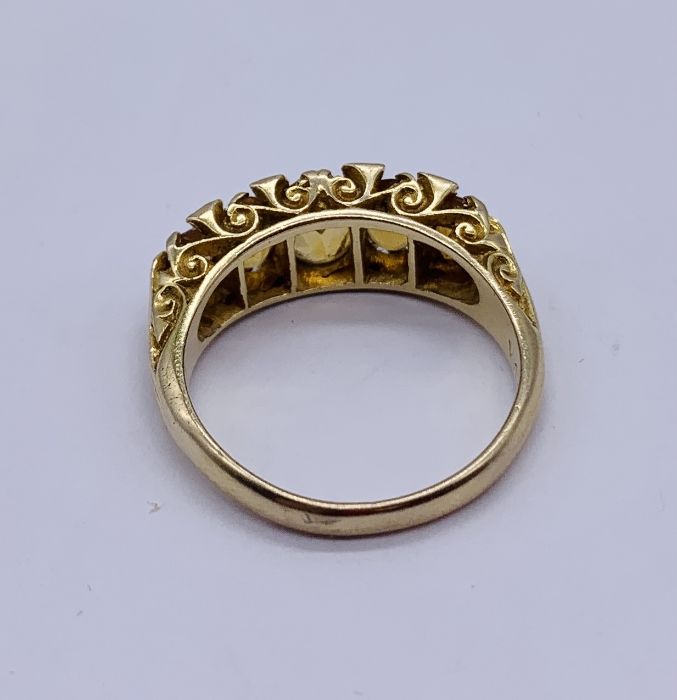 A 9ct gold ring set with 5 graduated Citrines - Image 3 of 3