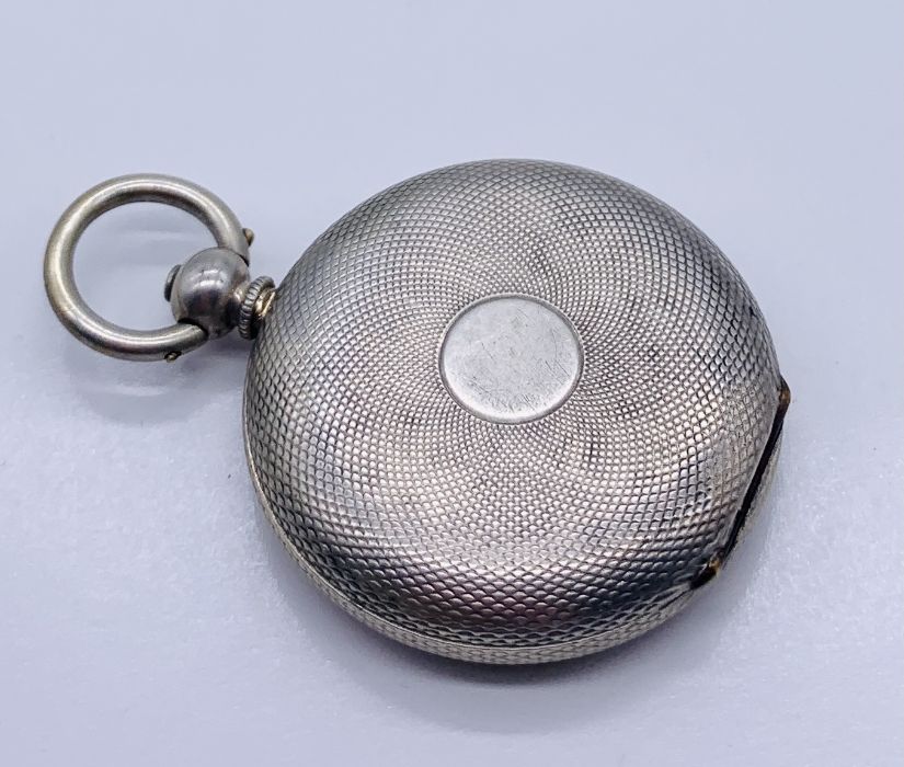 A fine silver fob watch with silvered dial - Image 3 of 4