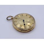 An unmarked gold (tested 18ct) Swiss pocket watch, the fusee movement signed Bandelier, Geneve.