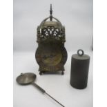 An 18th century style brass lantern clock, the dial signed Thomas Moore, Ipswich