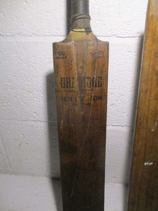 Two vintage cricket bats one is marked Nicolls and stamped J F Anderson, the other is a Gradidge, - Image 5 of 10