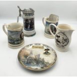 A small collection of china commemorating Nelson and The Battle of Trafalgar including Wedgwood/