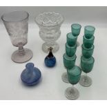 A collection of various glassware including Caithness, Brierglass etc.