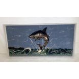 A large Axminster Carpets framed carpet depicting a shark 145cm x 75cm