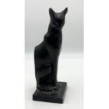 A bronze figure of a cat H20cm (damage to ear as shown)
