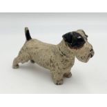 A painted lead terrier figure