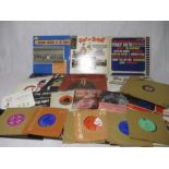 A collection of various 12" & 7" vinyl records including classical, sound track, easy listening,