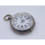 A 935 silver fob watch with enamelled dial