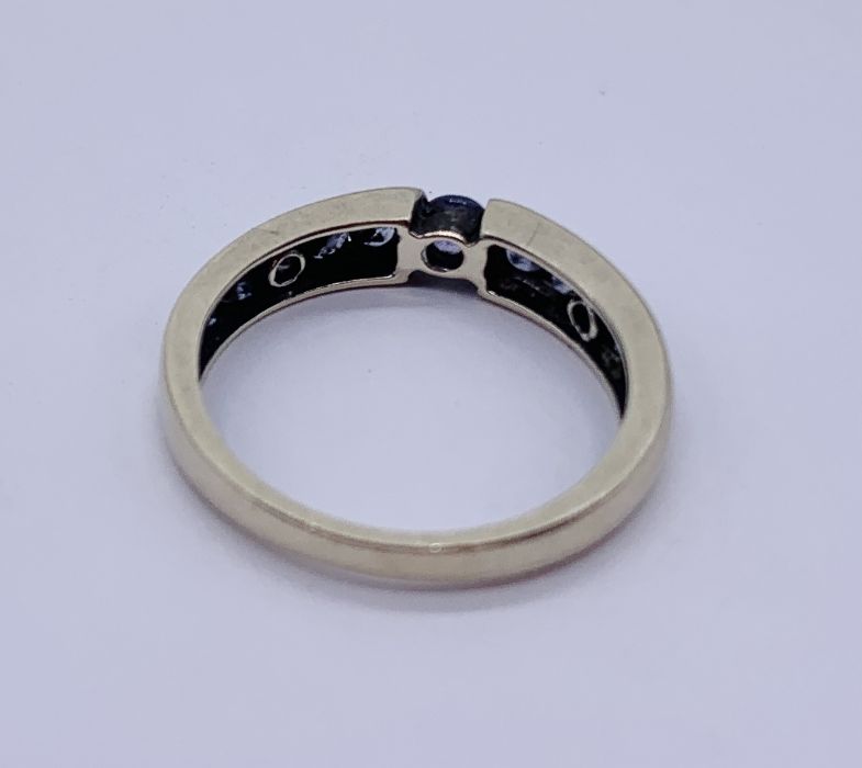 A 9ct gold and tanzanite half eternity ring - Image 3 of 3
