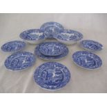 A collection of Copeland Spode Blue Italian ( all with blue back stamps) including bowls etc.