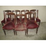 A set of six Edwardian Salon dining chairs, along with one other.