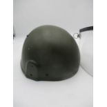A riot helmet with visor